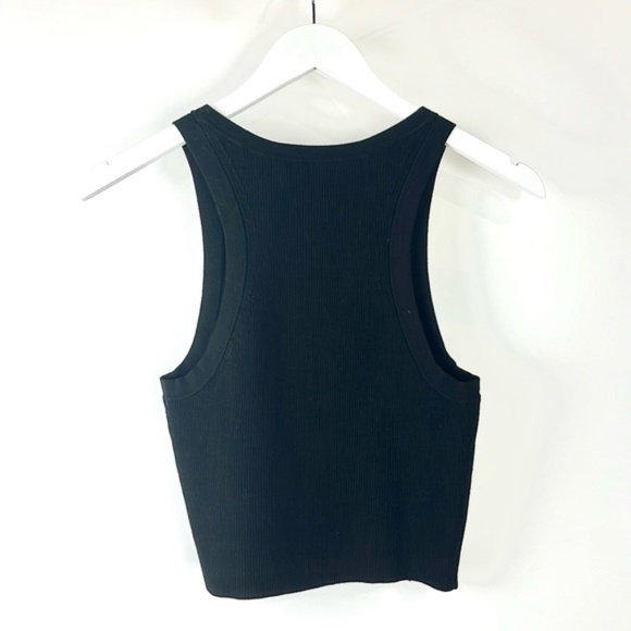 Intermix Elsie Black Cropped Rib Knit Tank - Picture 3 of 7